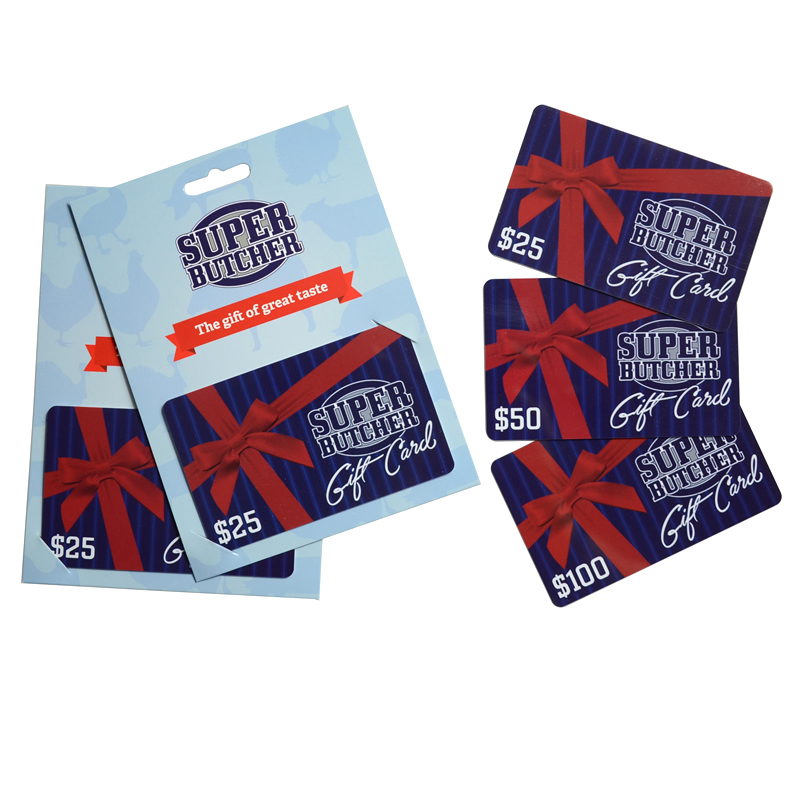 Custom Hang Hole Display Card with PVC Gift Card Set