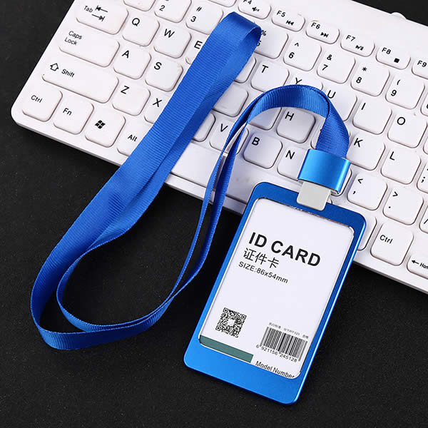 Metal Card Holder Lanyard, VIP Pass & Visitor Lanyards with Aluminium Alloy ID Card Holder