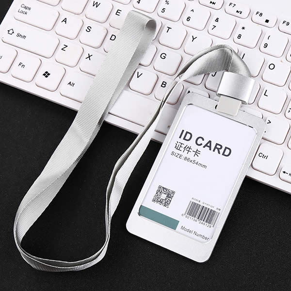 Metal Card Holder Lanyard, VIP Pass & Visitor Lanyards with Aluminium Alloy ID Card Holder